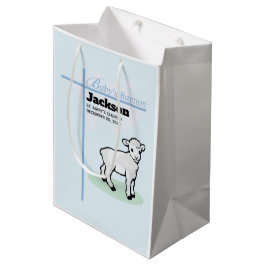 Taufe Blauer Junge Lamm, anpassbar Mittlere Geschenktüte