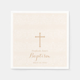 Taufe Blush Pink Delikate Blumenspitze Serviette