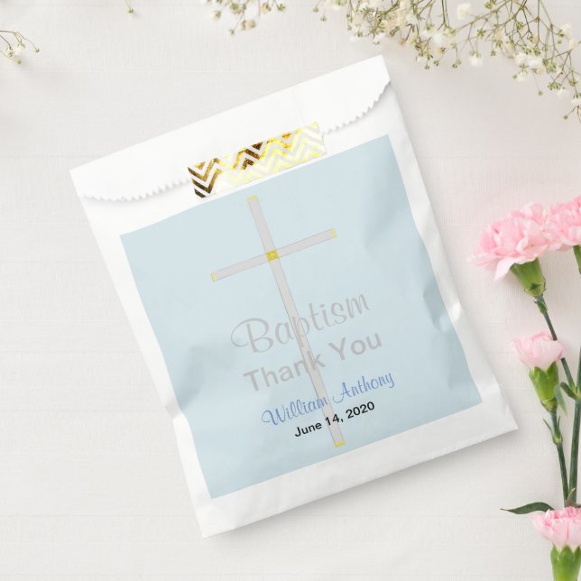 Taufe Boy Blue Danke, dass Sie Taschen bevorzugen Geschenktütchen (Versiegelt)