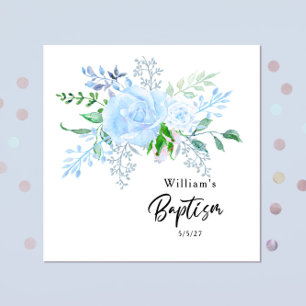 Taufe Boy Blue Floral Paper Napkin Serviette