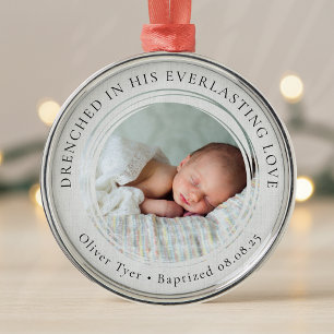 Taufe Boy Girl Foto Keepake Ornament Aus Metall