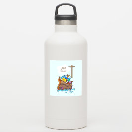Taufe Boy Noah's Ark, Niedliche Tiere Personalisie Aufkleber