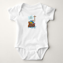 Taufe Boy Noah's Ark, Niedliche Tiere Personalisie Baby Strampler