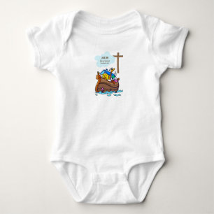 Taufe Boy Noah's Ark, Niedliche Tiere Personalisie Baby Strampler