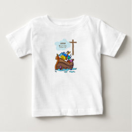 Taufe Boy Noah's Ark, Niedliche Tiere Personalisie Baby T-shirt