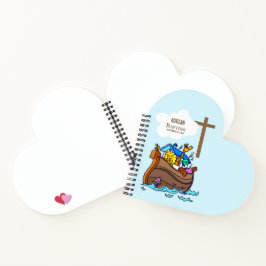 Taufe Boy Noah's Ark, Niedliche Tiere Personalisie Notizbuch