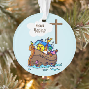 Taufe Boy Noah's Ark, Niedliche Tiere Personalisie Ornament