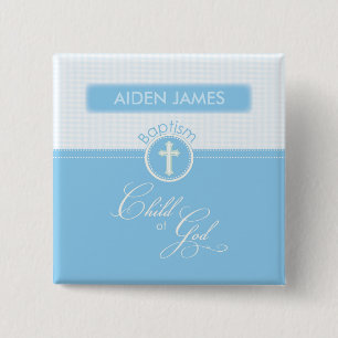 Taufe, Brauchname, Blaues Kind Gottes Button