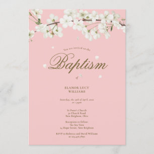 Taufe Christening Blüten Floral Rosenrot Einladung