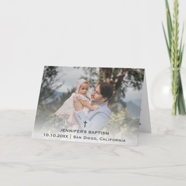 Taufe Christening Communion Religious Christlich Dankeskarte (Vorderseite)