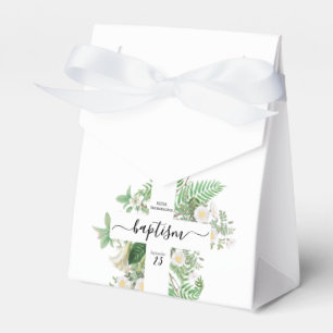 Taufe Christening Cross Green Gender Neutral Geschenkschachtel