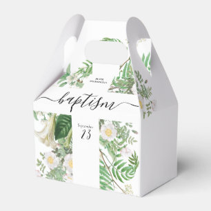 Taufe Christening Cross Green Gender Neutral Geschenkschachtel