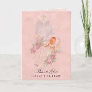 Taufe Christening Danke für Priester Karte