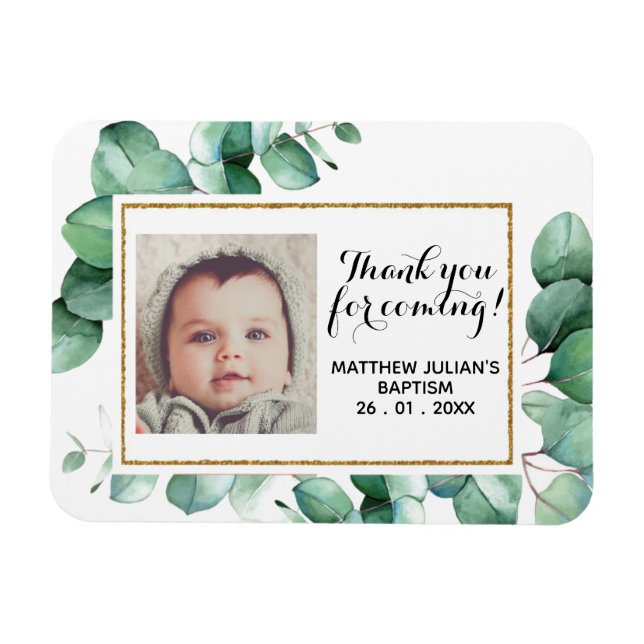 Taufe Christening Eukalyptus Greenerenerity DANK Magnet (Horizontal)