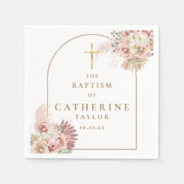 Taufe Christening Pampas Grass Floral Serviette