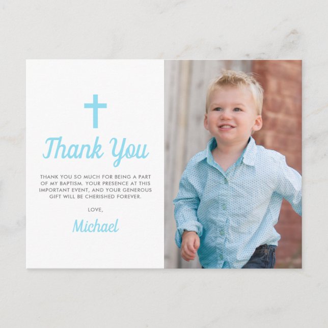 Taufe Christening Religious Boy Foto Postkarte (Vorderseite)
