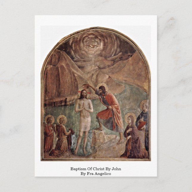 Taufe Christi durch John durch Fra Angelico Postkarte (Vorderseite)