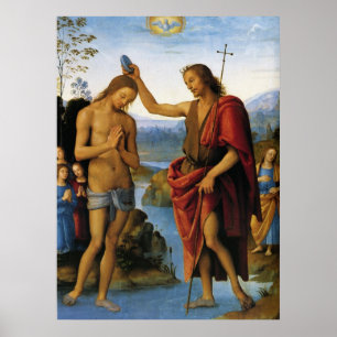 Taufe Christi von Pietro Perugino Poster