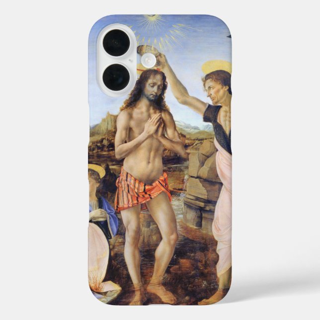 Taufe Christi von Verrocchio, Leonardo da Vinci iPhone 16 Hülle (Rückseite)