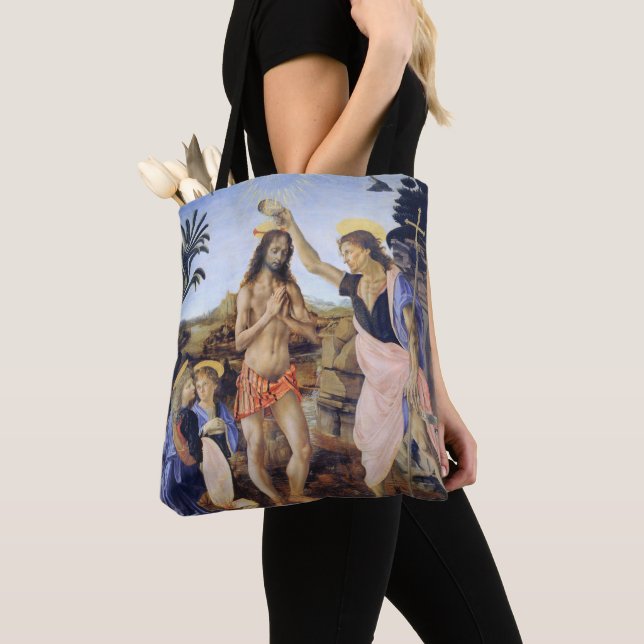 Taufe Christi von Verrocchio, Leonardo da Vinci Tasche (Von Nahem)