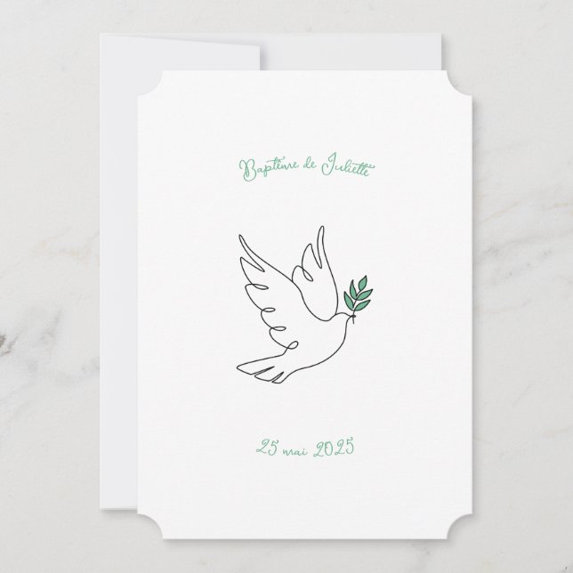 Taufe Colomba Einladung (Vorderseite)