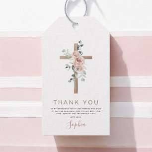 Taufe Danke Dusty Pink Rose Girl's Geschenkanhänger