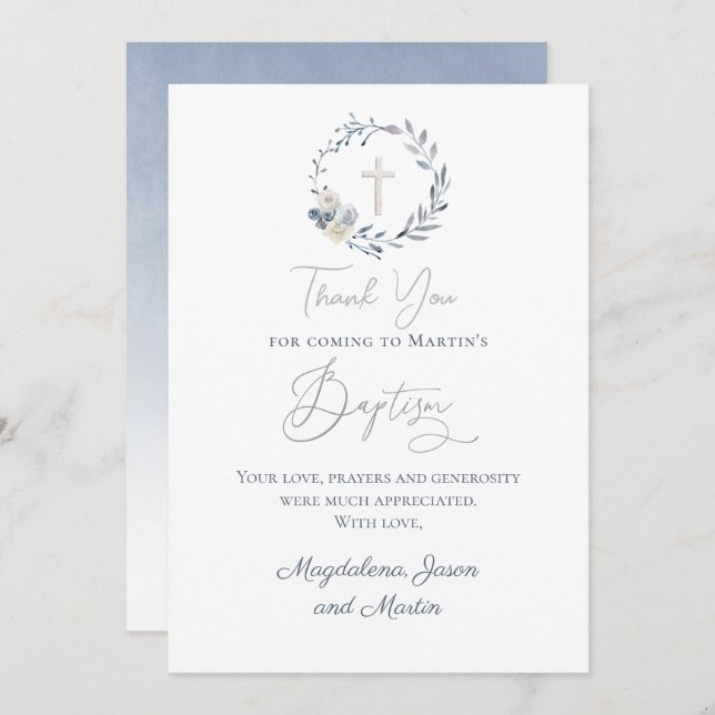 Taufe danke Karte (Vorne/Hinten)