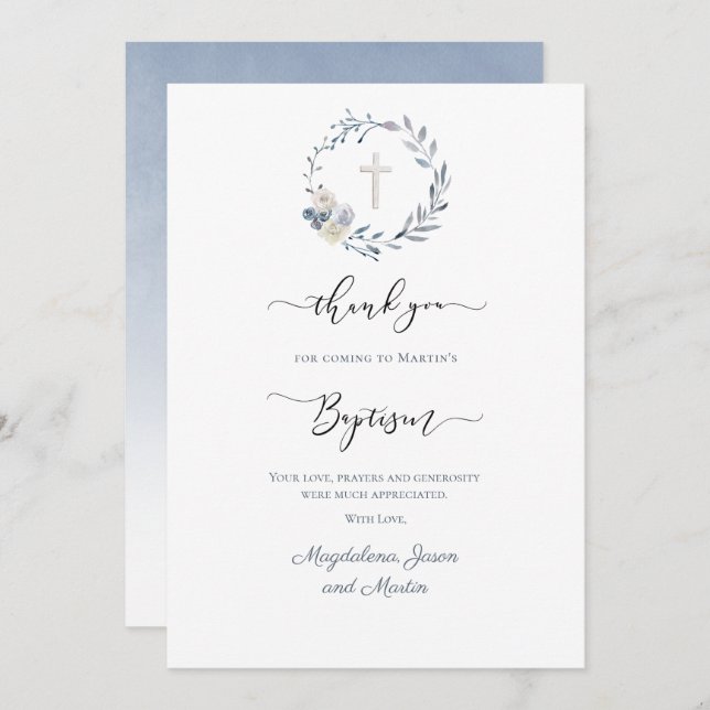 Taufe danke Karte (Vorne/Hinten)