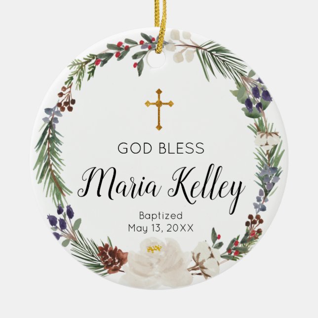 Taufe der Personalisierten Girl Keramik Ornament (Vorne)