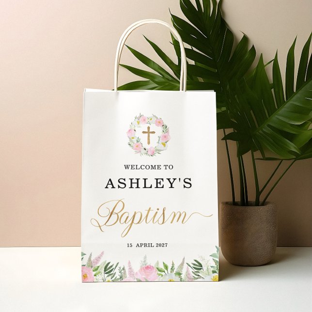 Taufe der rosa Goldmädchen Mittlere Geschenktüte (Von Creator hochgeladen)