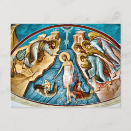 Taufe des christlich-orthodoxen Christlichen Symbo Postkarte