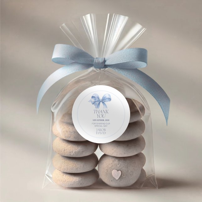 Taufe des Jungen Danke, Sticker - Blue Bow (Von Creator hochgeladen)