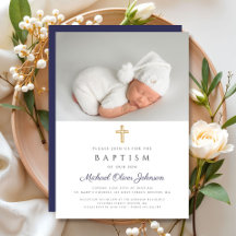 Taufe des modernen Navy Blue Religious Cross Boy F