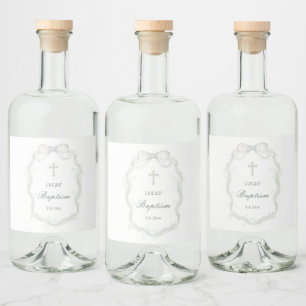 Taufe des weißen Gipskrauts Ribbon Alkoholflaschenetikett
