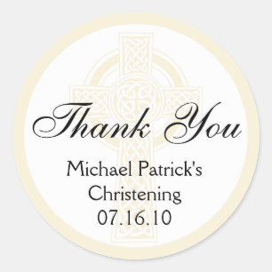 Taufe, Dusche oder erster Kommunions-Aufkleber Runder Aufkleber