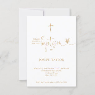 Taufe Einfache moderne Cross Christening Gold Invi Einladung