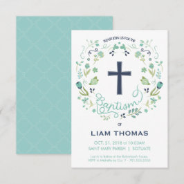 Taufe Einladung - Junge - Customizing - mit Kreuz