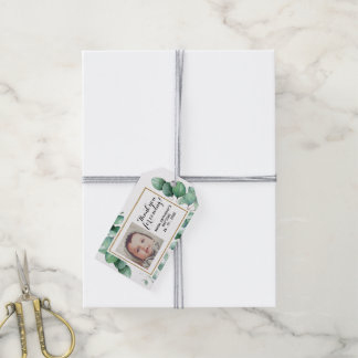 Taufe Elegant Eukalyptus Greenerenerity DANK Geschenkanhänger