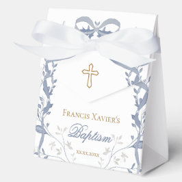 Taufe elegante blaue Schleife Geschenkschachtel