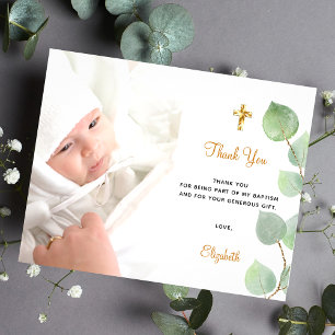 Taufe eucalyptus custom Foto vielen Dank Postkarte