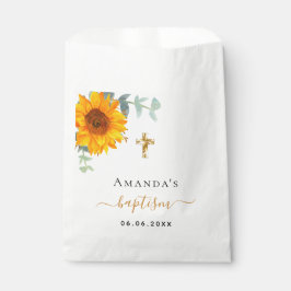 Taufe eucalyptus rustikales Sonnenblumenmädchen Geschenktütchen