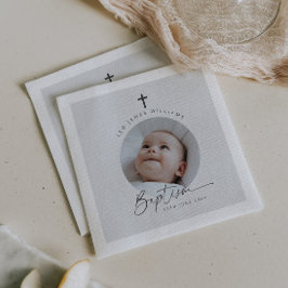 Taufe Foto Grau Hintergrund Serviette