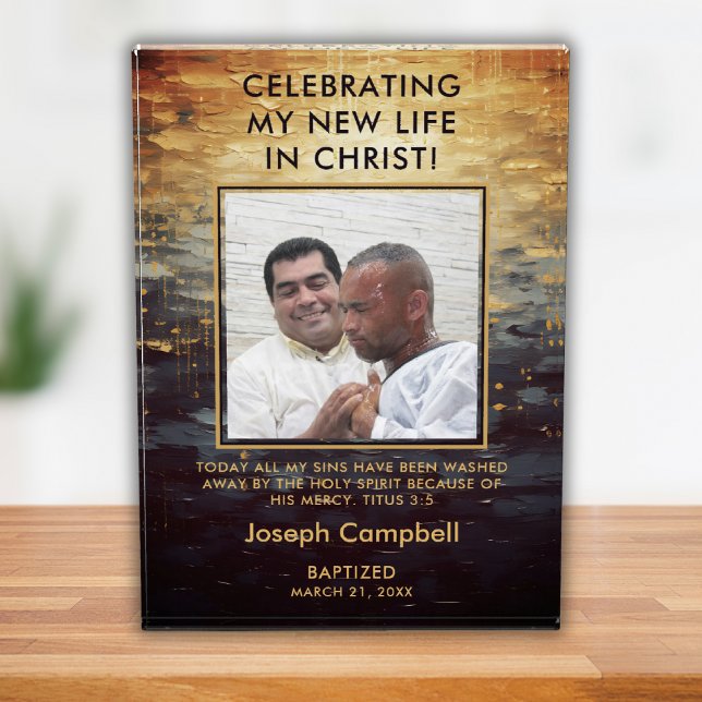 Taufe Foto Keepake Geschenk Christlicher moderner  (Simply add a name & date. You may change any of the text to suit your needs.)