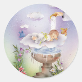 Taufe für Baby Runder Aufkleber