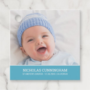 Taufe für ihn Modernes einfaches Baby-Foto Geschenkanhänger