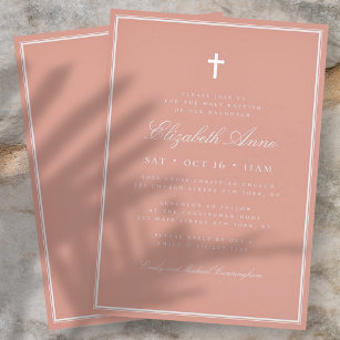 Taufe für ihr klassisches Elegankreuz Einladung