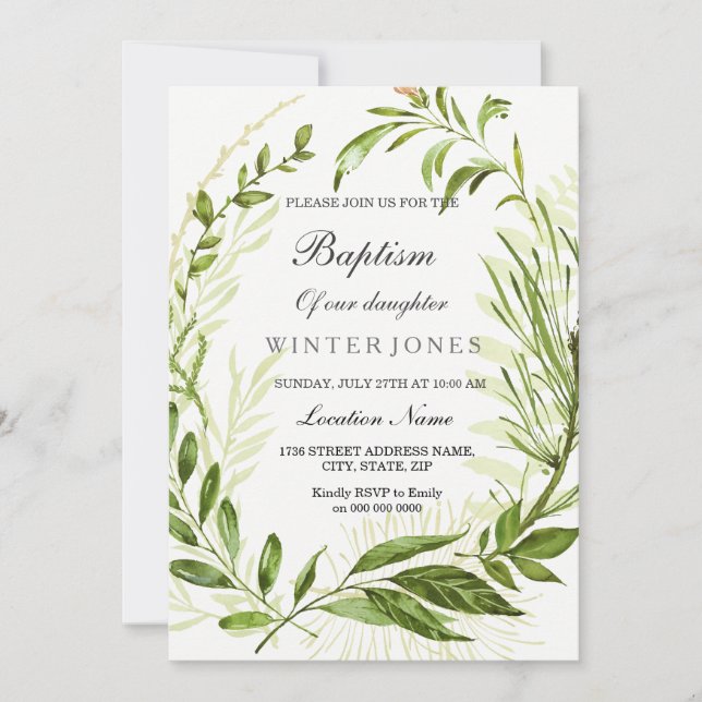 Taufe für Junge oder Mädchen Einladung (Vorderseite)