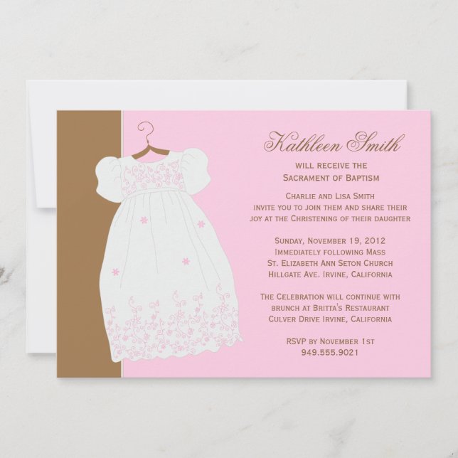 Taufe für Mädchen Einladung (Vorderseite)