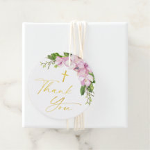 Taufe für Mädchen Rosa Blume und Groß Danke