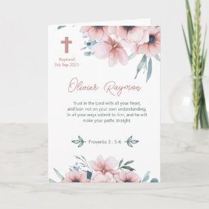 Taufe Girl Hübsch Pink Blume Karte